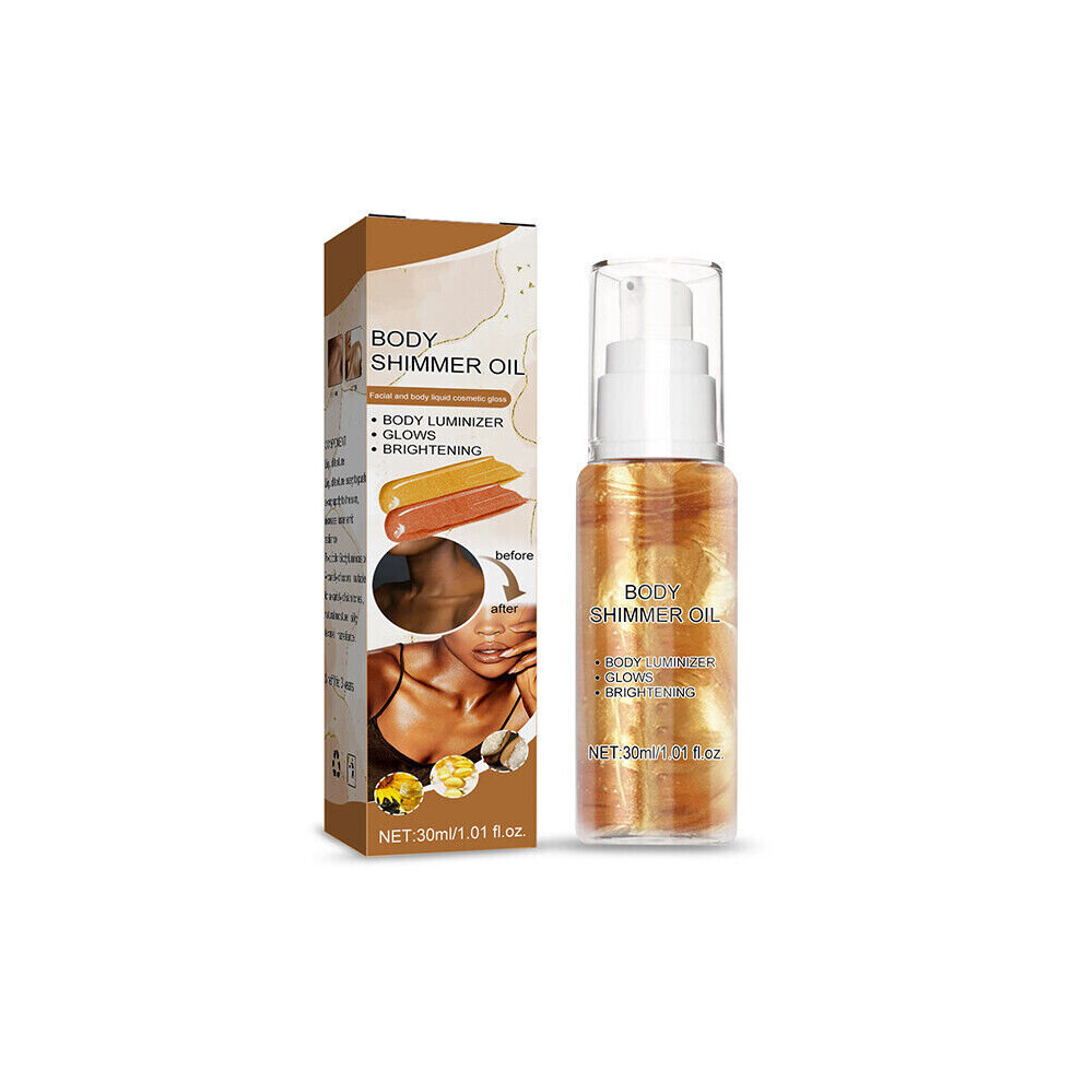 Flemye Gold ( ) Body Shimmer Oil Glow Brighten Lotion Face Liquid Highlighter Illuminator
