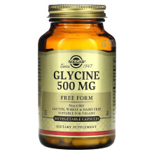 Solgar, Glycin, 500 mg, 100 Pflanzenkapseln
