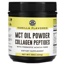 Left Coast Performance, MCT Oil Powder Collagen Peptides with Prebiotic Acacia Fibre, Vanilla, 16 oz (454 g)