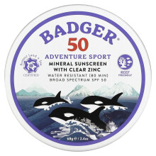 Badger, Eventyr Sport, Mineral Solbriller med Klart Zink, SPF 50, Uduftet, 2,4 oz (68 g)