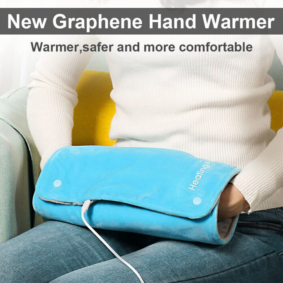 Blue (Blue) Electric Back Heated Pad Wrap Muscle Tension Pain Relief Therapeutic Blanket