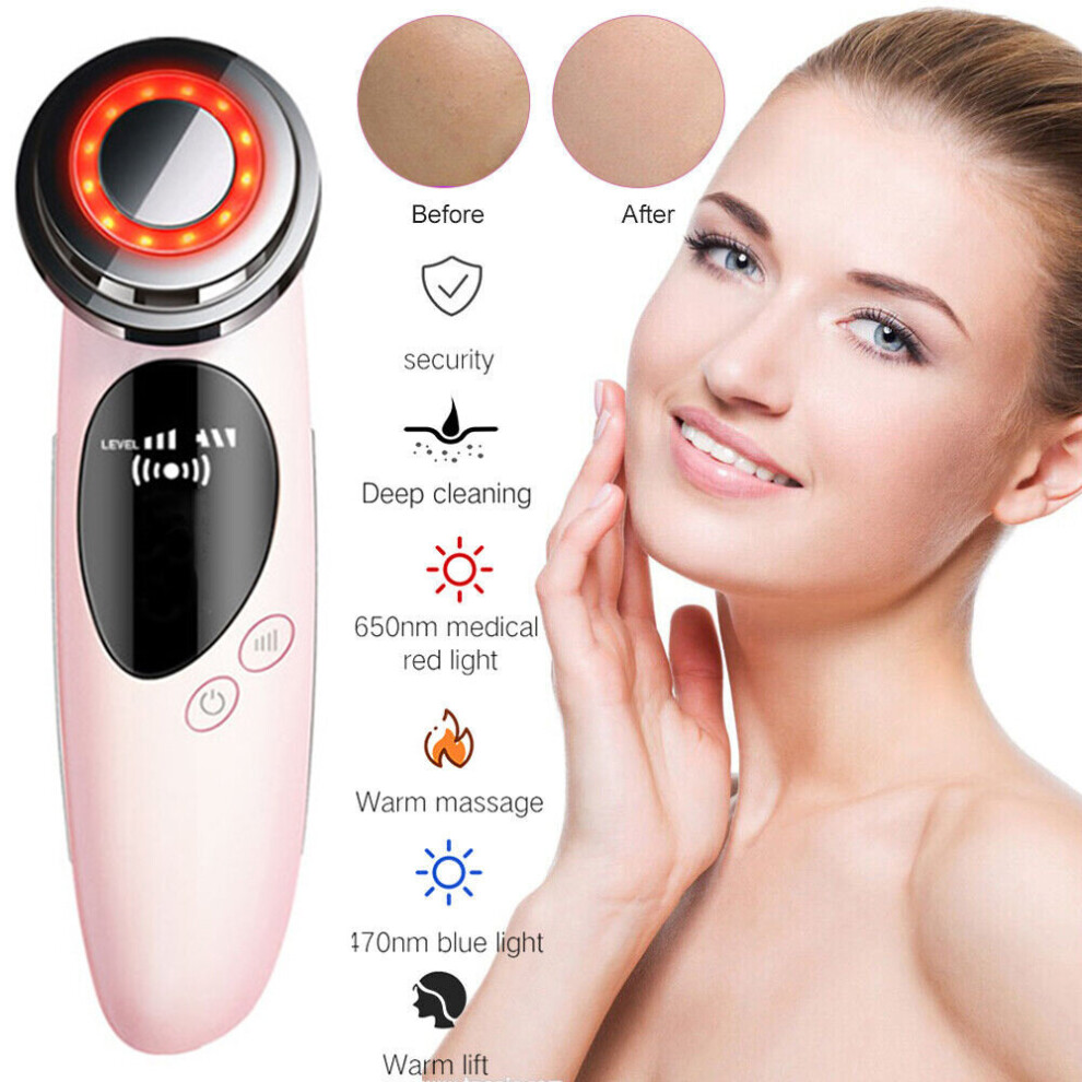 Pink/Light () Facial Beauty Skin Tightening Machine Rf Led Photon Therapy Massage Device Tools Anti-Aging