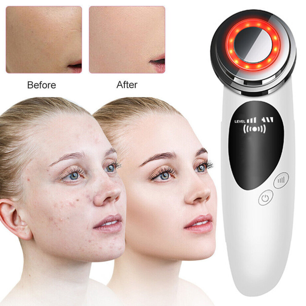 White/Light () Facial Beauty Skin Tightening Machine Rf Led Photon Therapy Massage Device Tools Anti-Aging