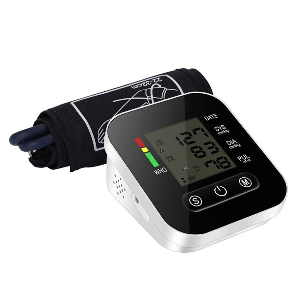 Black (Black) Automatic Blood Pressure Monitor Large Cuff Upper Arm Digital Voice Bp Machine