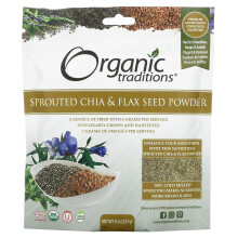 Organic Traditions, Gekeimtes Chia & Leinsamen Pulver, 8 Unzen (227 g)