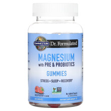 Garden of Life, Magnézium a Pre & Probiotics Gummies, Rózsaszín, 60 Gummies
