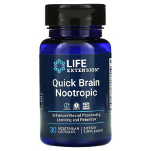Life Extension, Quick Brain Nootropisch, 30 Vegetarische Capsules