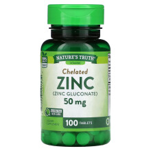 Nature's Truth, Chelatisk Zink, 50 mg, 100 Tabletter
