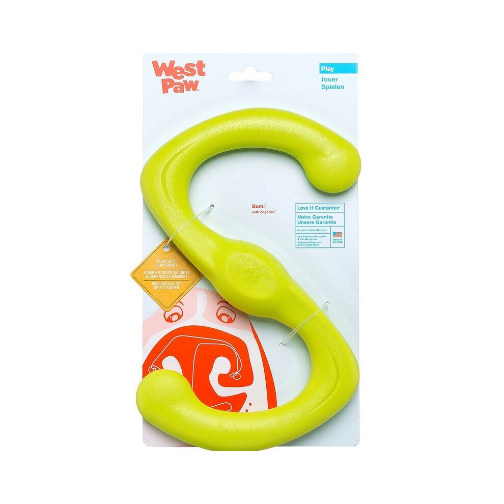 West Paw Bumi Dog Chew Toy Natural Rubber (Green, Large) 