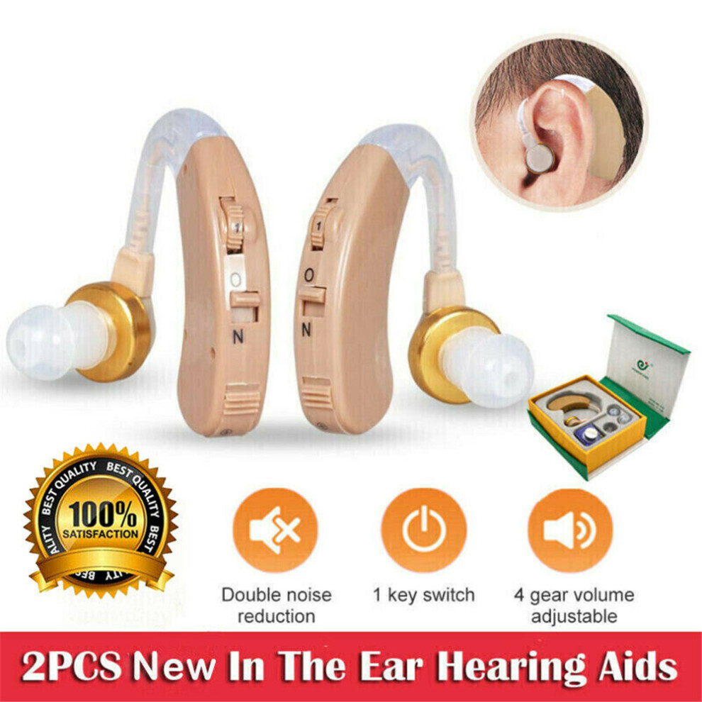 Light 2 Pcs Digital Hearing Aid Kits Behind In The Ear Bte Sound Voice Amplifier Device