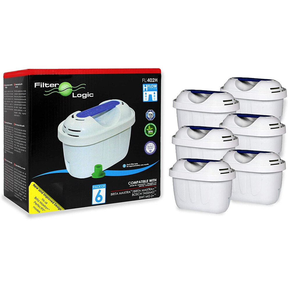 Filterlogic Universal 6 Pk Water Filters Compatible With Brita Maxtra+