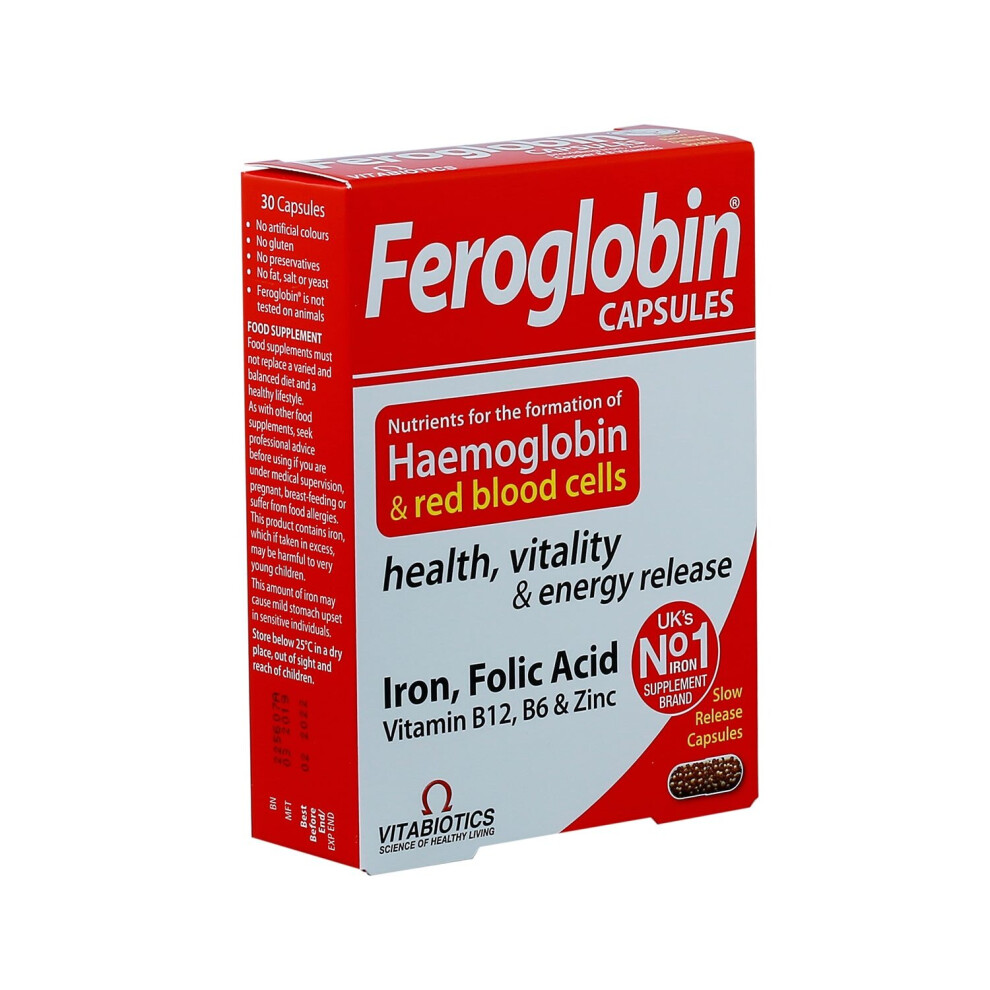 Vitabiotics Feroglobin Original Vitamins 30 Tablets, Dietary Supplement