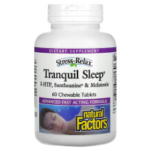 Natural Factors, Stress-Relax, Tranquil Sleep, 60 Tabletes Comestíveis