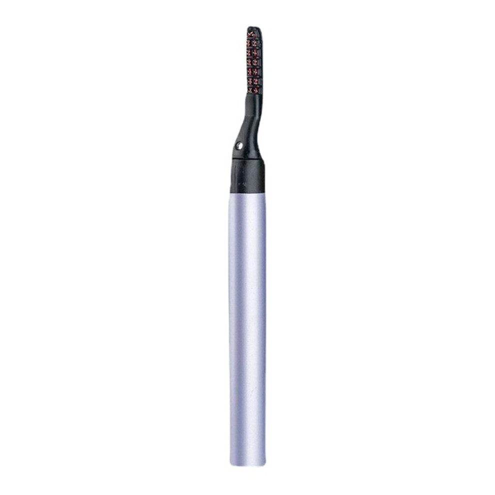 (Purple) Electric Heated Eyelash Curler Battery Power Eye Lash Long Lasting Makeup Tool Portable