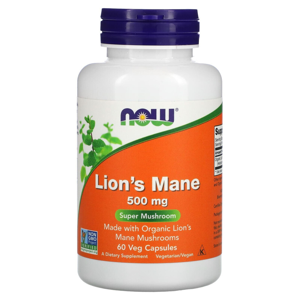 Photos - Vitamins & Minerals Now Foods, Lion's Mane, 500 mg, 60 Veg Capsules -04789 