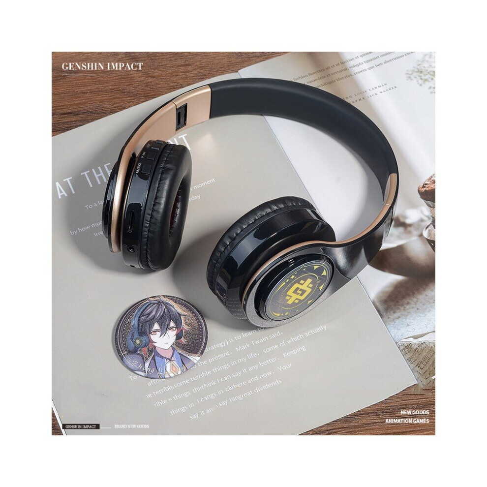 Genshin Impact Zhongli Wireless Bluetooth Headphones Wired Memory Headset Card 693769384087