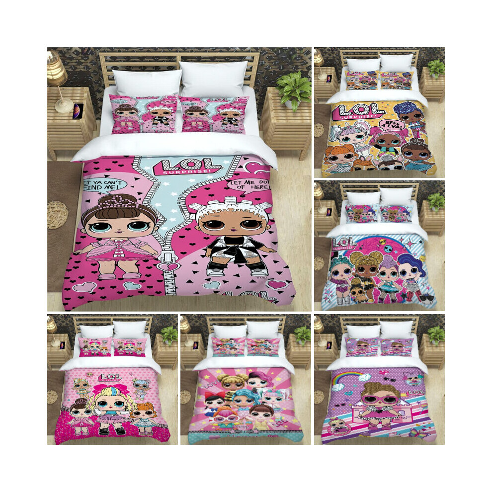3 Lolsurprise Piece Bedding Set Bed Supplies Decorations Duvet Kids Cover