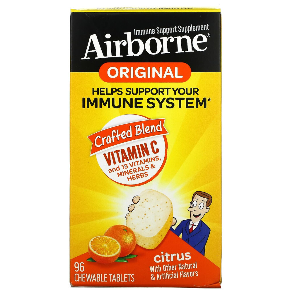 Airborne , Original Immune Support Supplement, Citrus, 96 Chewable Tablets