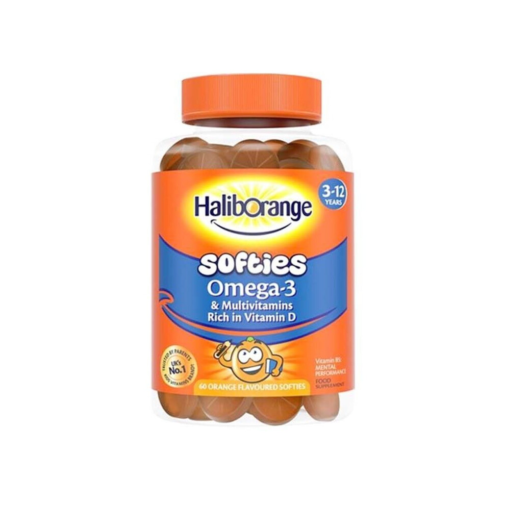 Haliborange kids Omega 3 and Multi vitamins Softies Orange Flavor 60'S