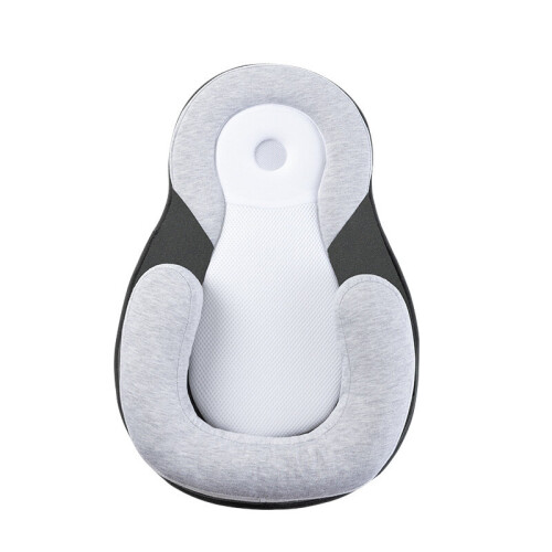 (gray) Portable Baby Bed Elevated for Anti Reflux 0-6 Months