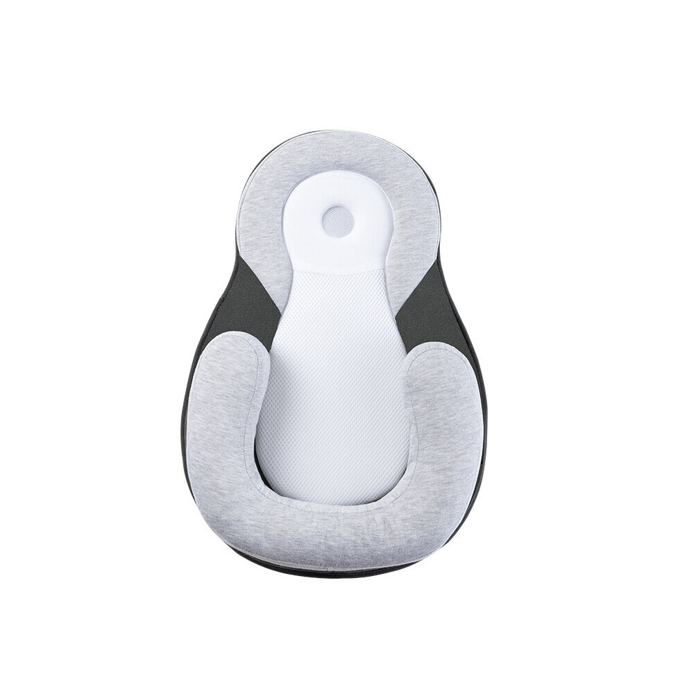 (gray) Portable Baby Bed Elevated for Anti Reflux 0-6 Months