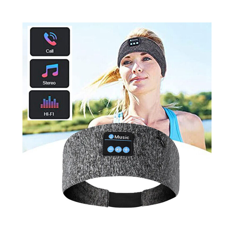 Wireless Bluetooth Music Headband Sleep Stereo Headset Sports Earphone Headphone Eye Mask Grey 9147119569422