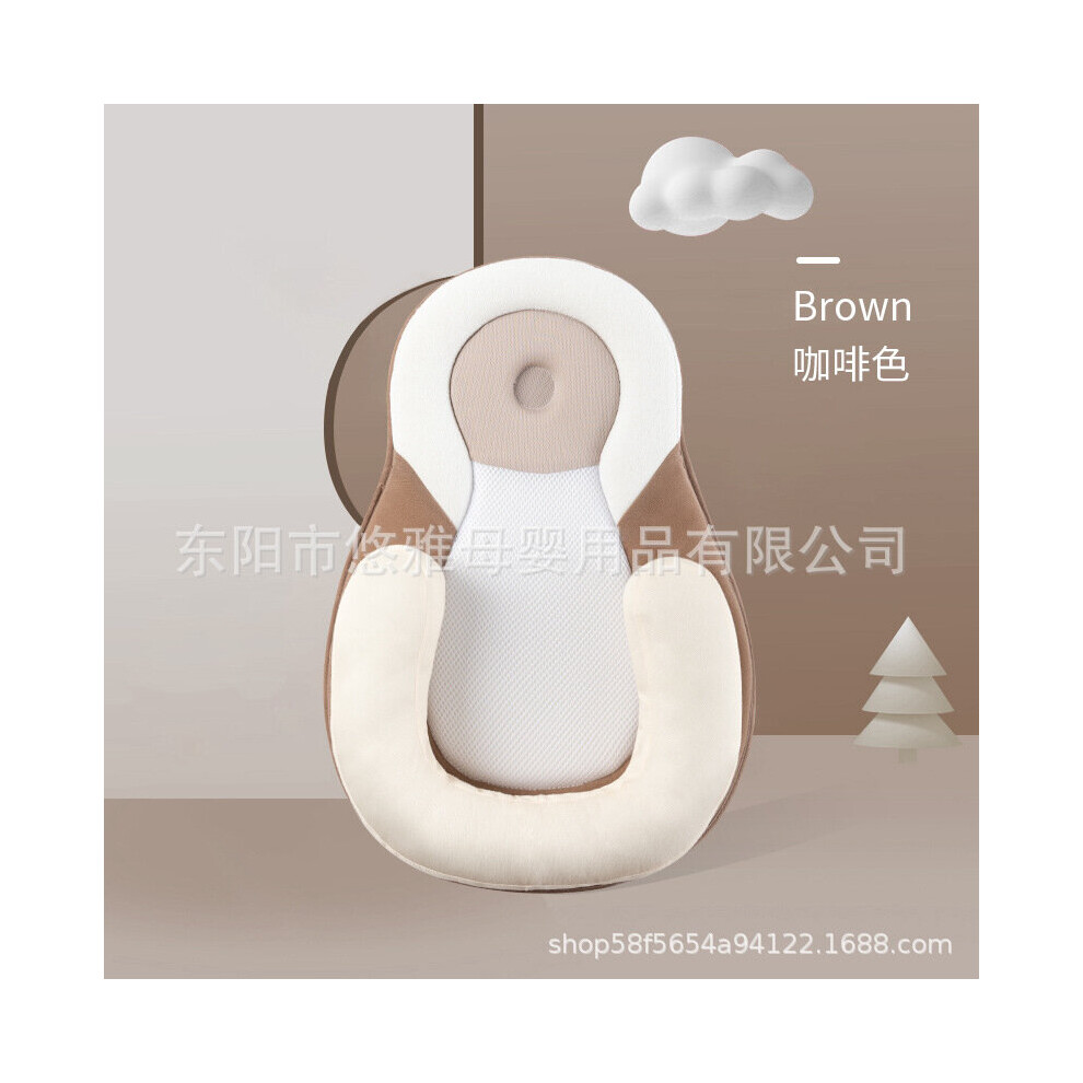 (coffee) Portable Baby Bed Elevated for Anti Reflux 0-6 Months