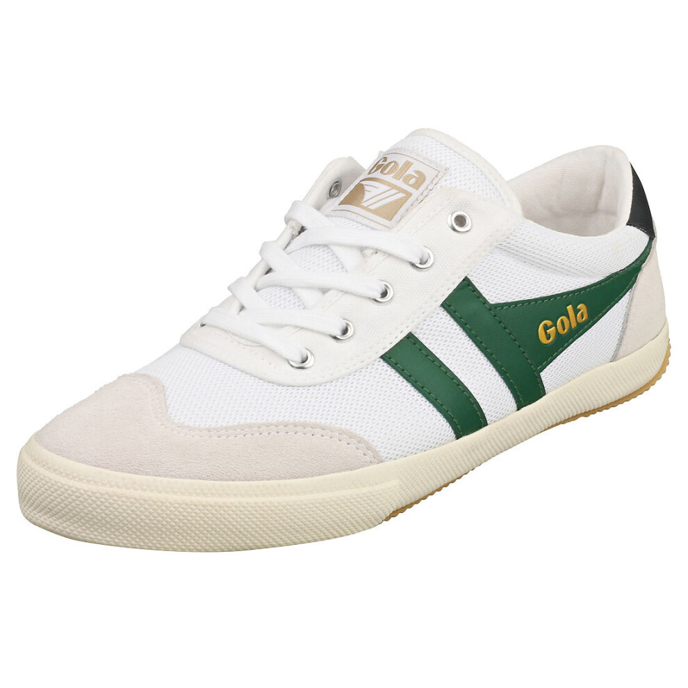 (7) Gola Badminton Mesh Mens Casual Trainers in White Green