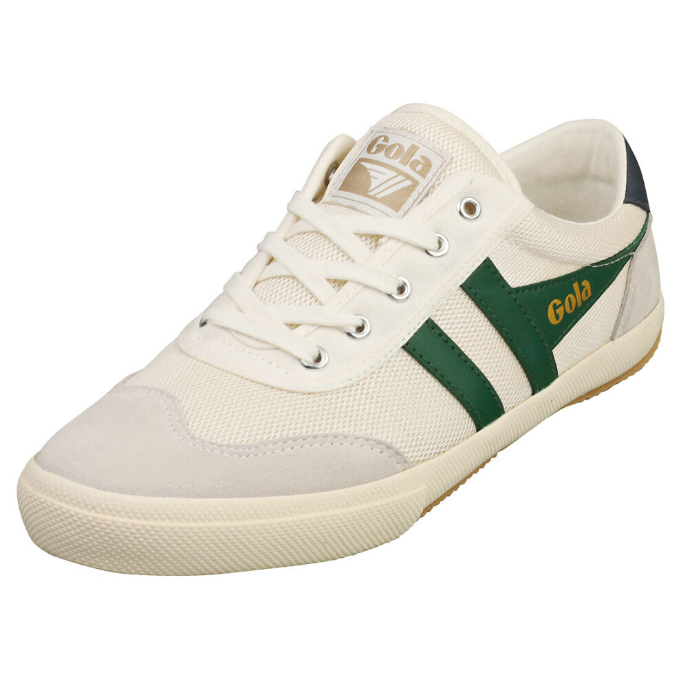 (8) Gola Badminton Mesh Mens Casual Trainers in Off White Green