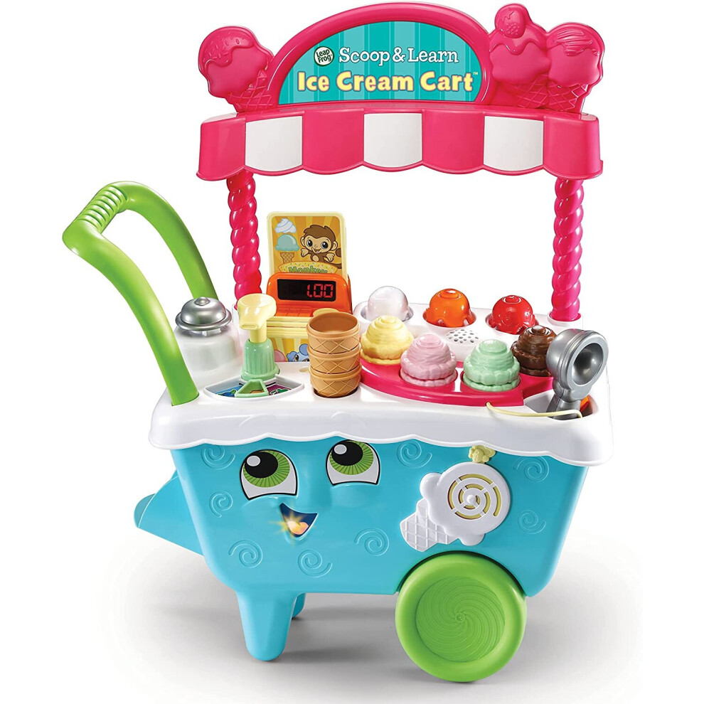 VTech LeapFrog 600703 Scoop & Learn Pretend Toddler Toy for Role Play Food and Magic Ice Cream Scooper Scoop/Learn Cart Set,