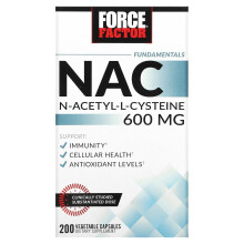 Force Factor, Perusasiat, NAC, N-Akyyli-L-Sitruunahappo, 600 mg, 200 Kasvispillerit