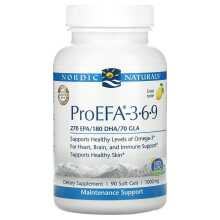 ProEFA-3-6-9 Nordic Naturals, Lemon, 1,000 mg, 90 Kapsułek Miękkich