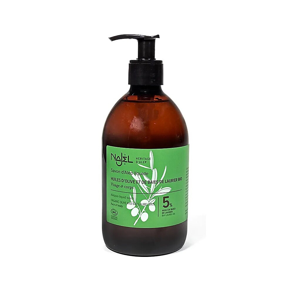 Aleppo Najel Organic 5% Liquid Soap With Dispenser 500Ml