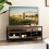 Costway Coffee Table Industrial Center Table with Open Shelf 3 Storage Cubbies 8