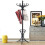 Costway Floor Standing Coat Jacket Stand Solid Wood Hanger with Umbrella Rack 3