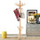 Costway Floor Standing Coat Jacket Stand Solid Wood Hanger with Umbrella Rack 3