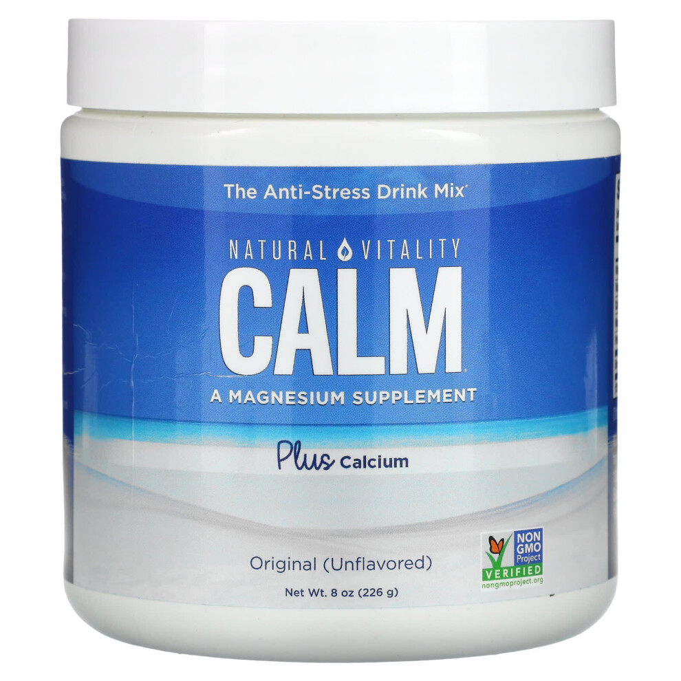 Natural Vitality , Calm Plus Calcium, The Anti-Stress Drink Mix, Original (Unflavored), 8 Oz (226 G)
