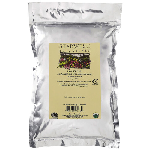 Starwest Botanicals, Οργανική Ρίζα Ασβάγκαντχα, 1 lb (453.6 g)