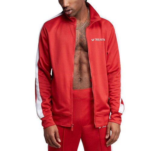 True Religion (L) True Religion Mens Track Jacket Red Top