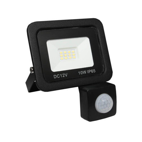 Lowenergie LED Floodlight 12V DC 10w 6000k PIR