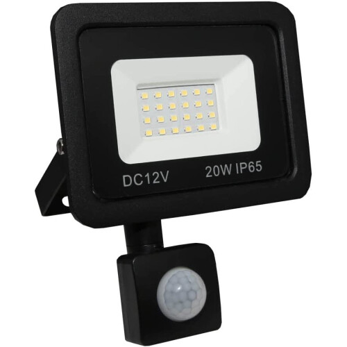 Lowenergie LED Floodlight 12V DC 20W Day White PIR
