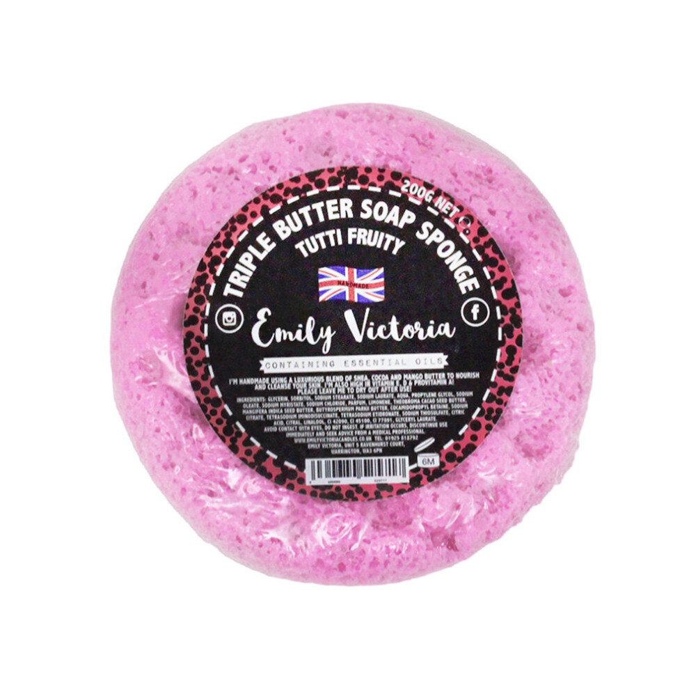 Emily Victoria Soap Filled Exfoliating Sponge Body Butter Bath & Shower Tutti Fruity