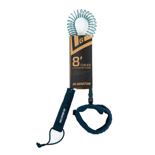 (Teal (Pro)) Gladiator 8 ft Coiled Flat Water SUP Leash