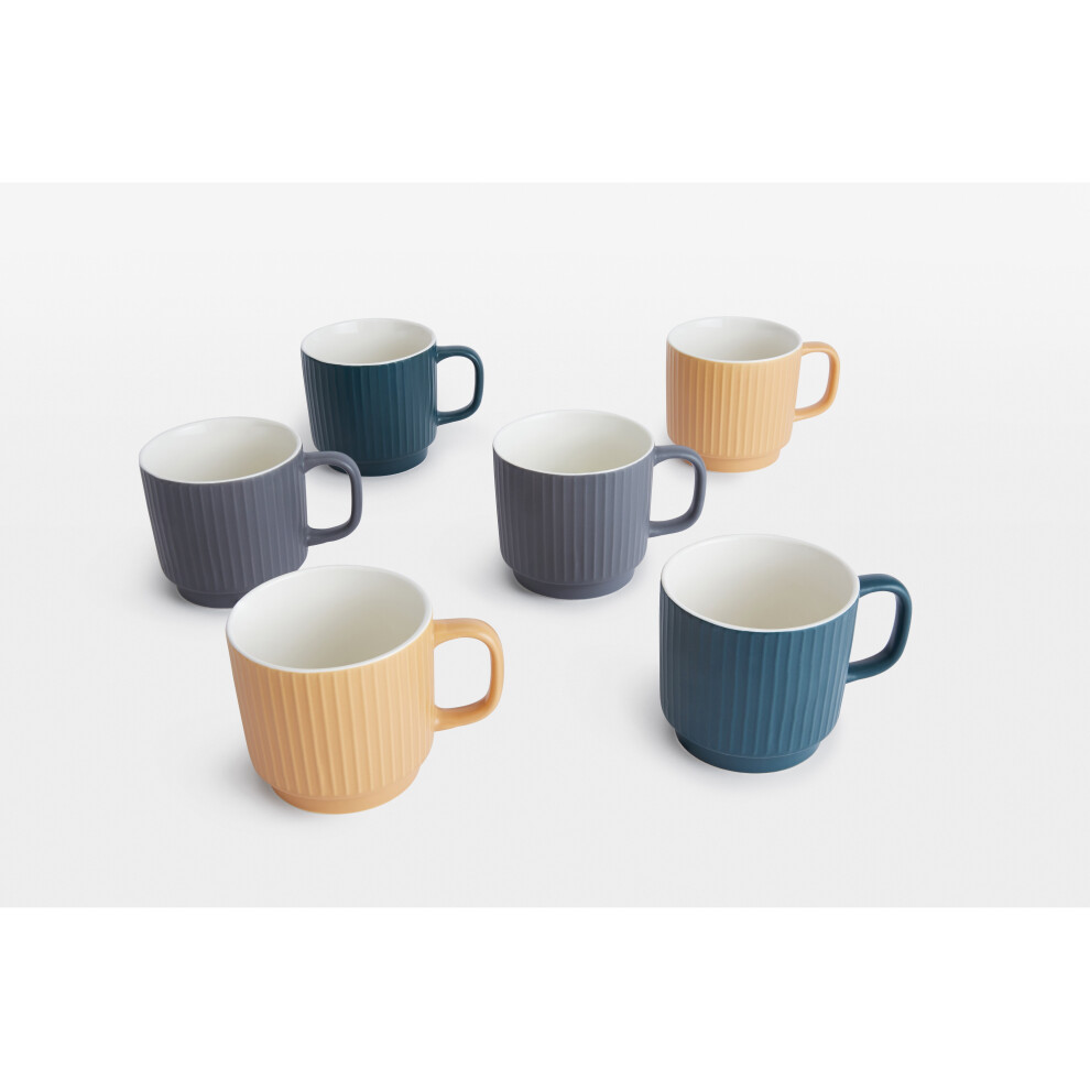 6pc Sanctuary Textured Mugs