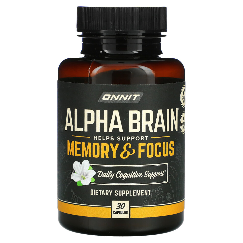 Onnit, Alpha Brain, Memory & Focus, 30 Capsules