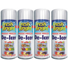 4x200ml Fridge/Freezer Defrost Spray - Rapid Ice Removal, Antibacterial Deice 1703