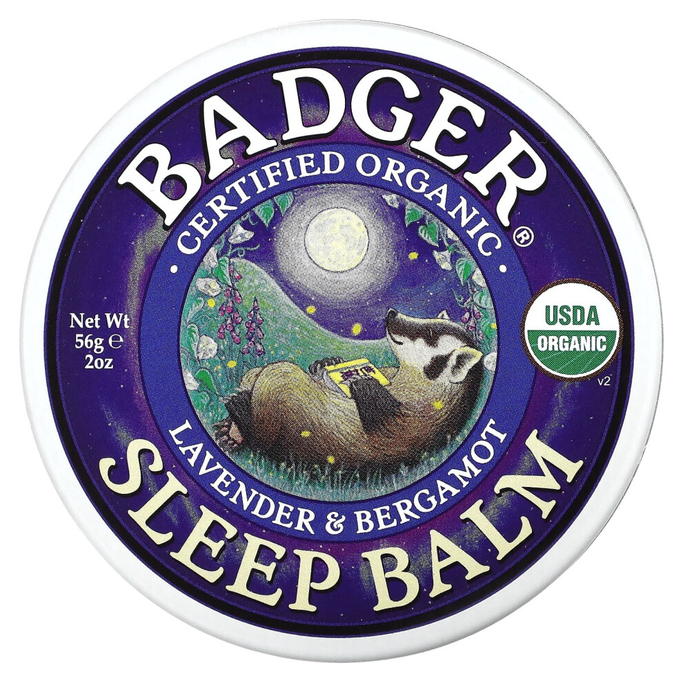 Badger Company Lavender Organic Sleep Balm, & Bergamot, 2 Oz (56 G)