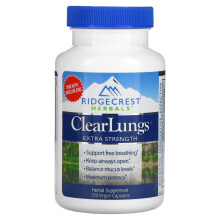 RidgeCrest Herbals, ClearLungs, Extra Sterk, 120 Vegan Capsules