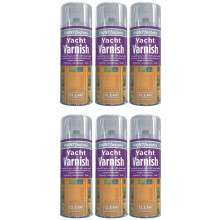 1748: 6x400ml Clear Yacht Varnish Spray for Interior & Exterior Wood - Quick-Dry, No CFCs, Excellent Coverage