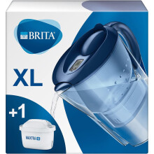 BRITA Marella XL water filter jug for reduction of chlorine, limescale and impurities, Includes 1 x MAXTRA+ filter cartridges, 3.5L - Blue